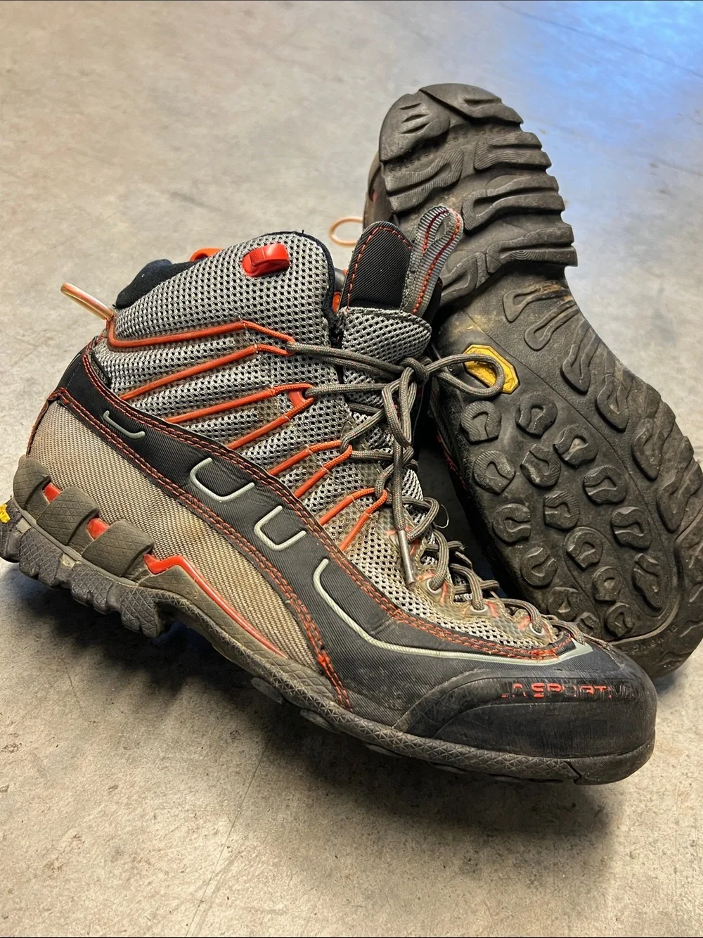 La Sportiva Gray and Orange Men's Hiking Boots size 8.5